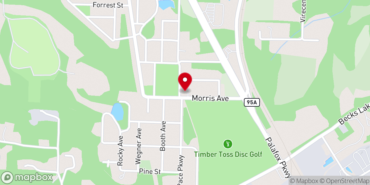 Map showing location of First Baptist Church of Cantonment
