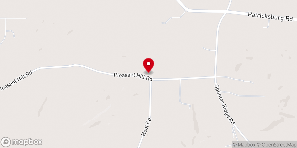 Map showing location of Pleasant Hill Church
