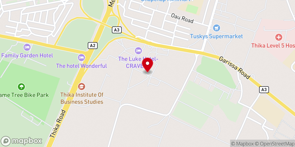 Map showing location of Connection Life Church Thika