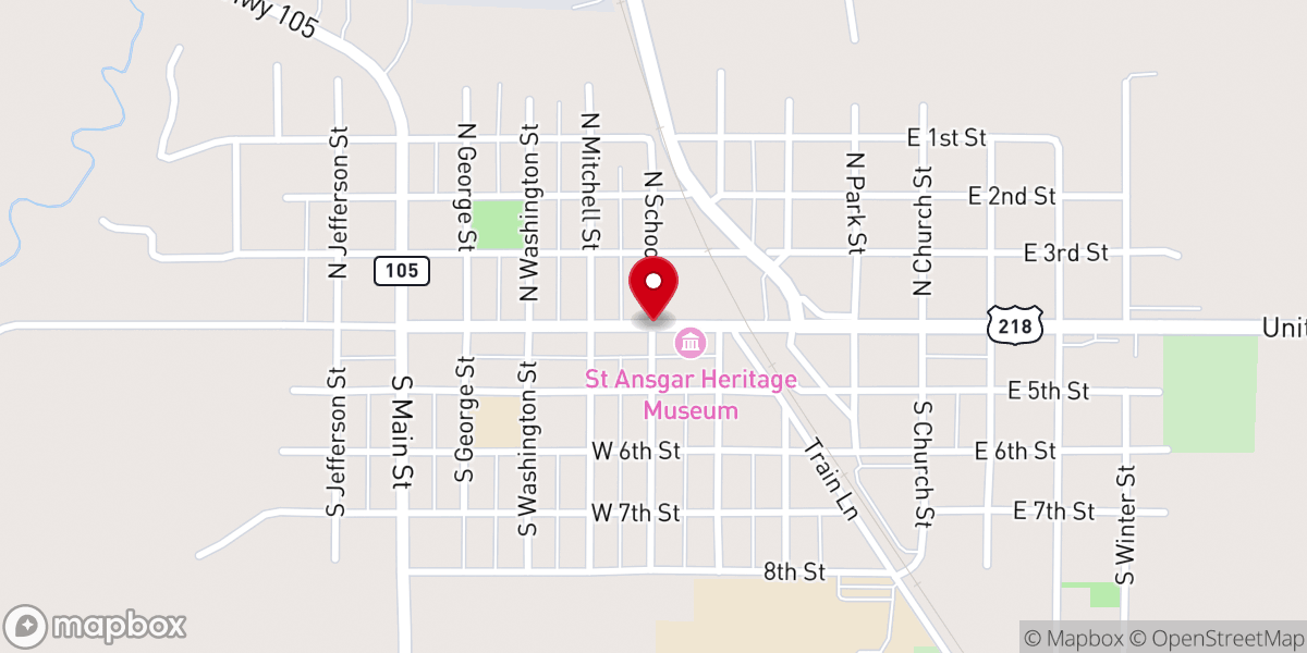 Map showing location of St Ansgar