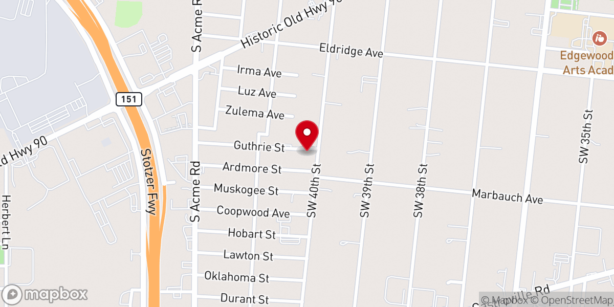 Map showing location of West Laurel Heights Baptist Church