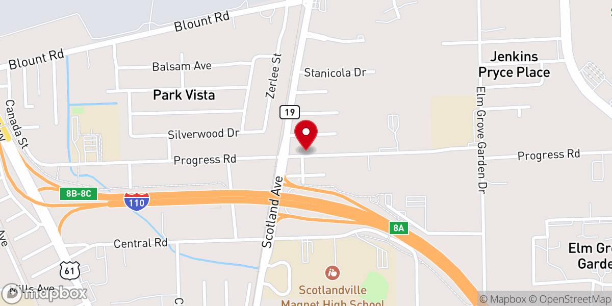 Map showing location of Greater Faith MB Church
