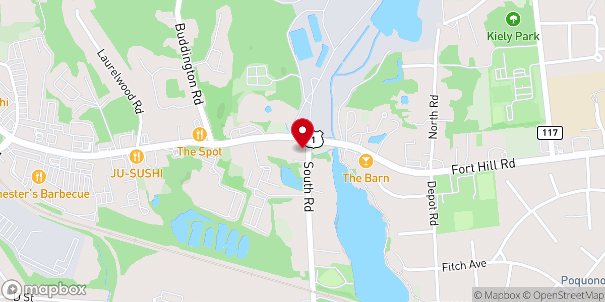 Map showing location of Poquonnock Bridge Baptist Church