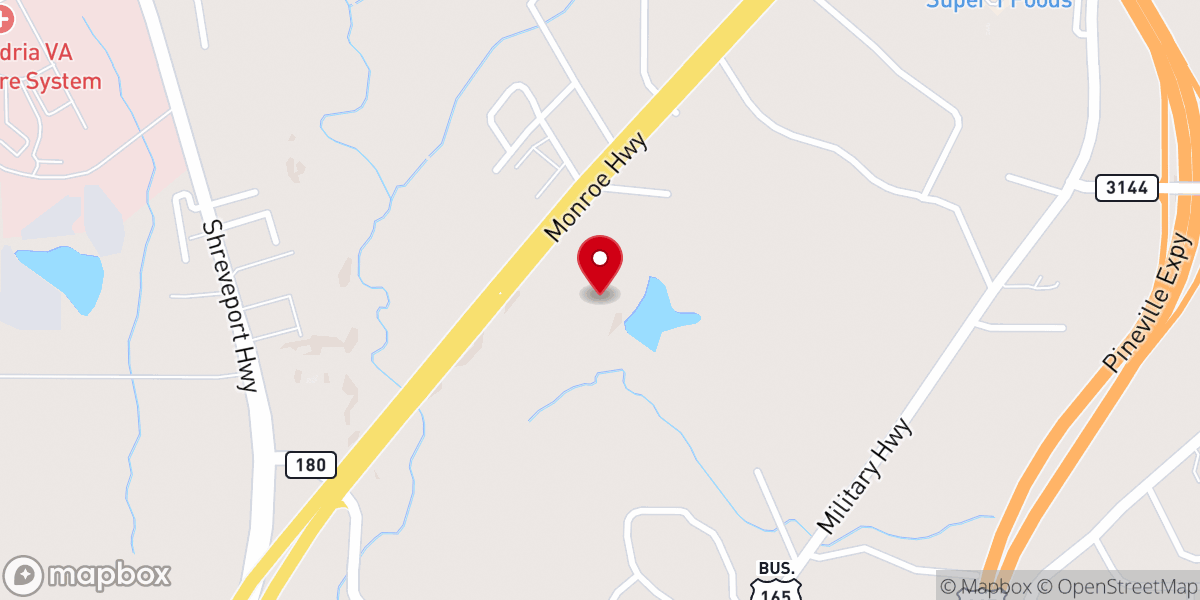 Map showing location of Pineville First United Methodist Church