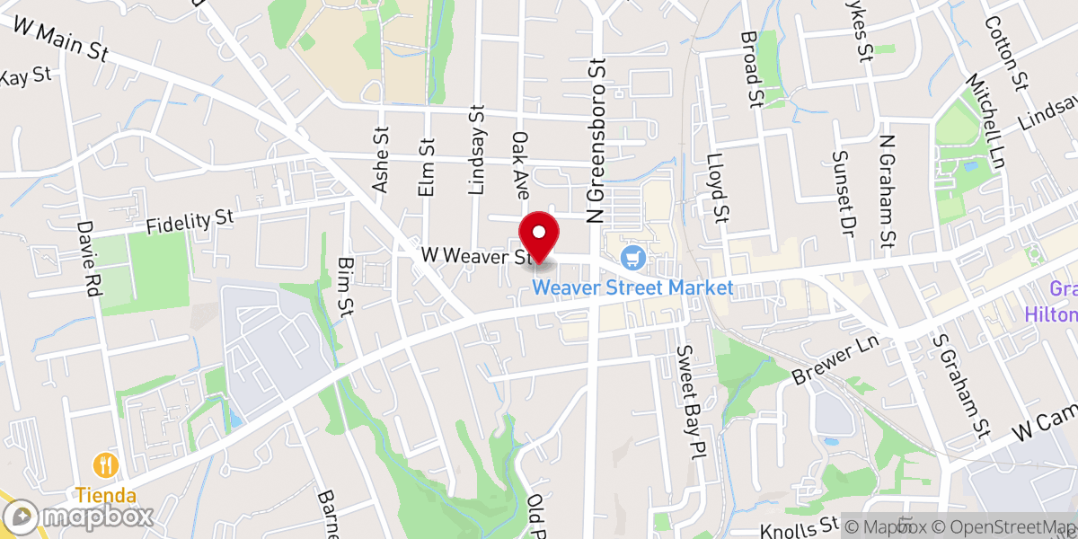 Map showing location of El Centro Hispano de Carrboro