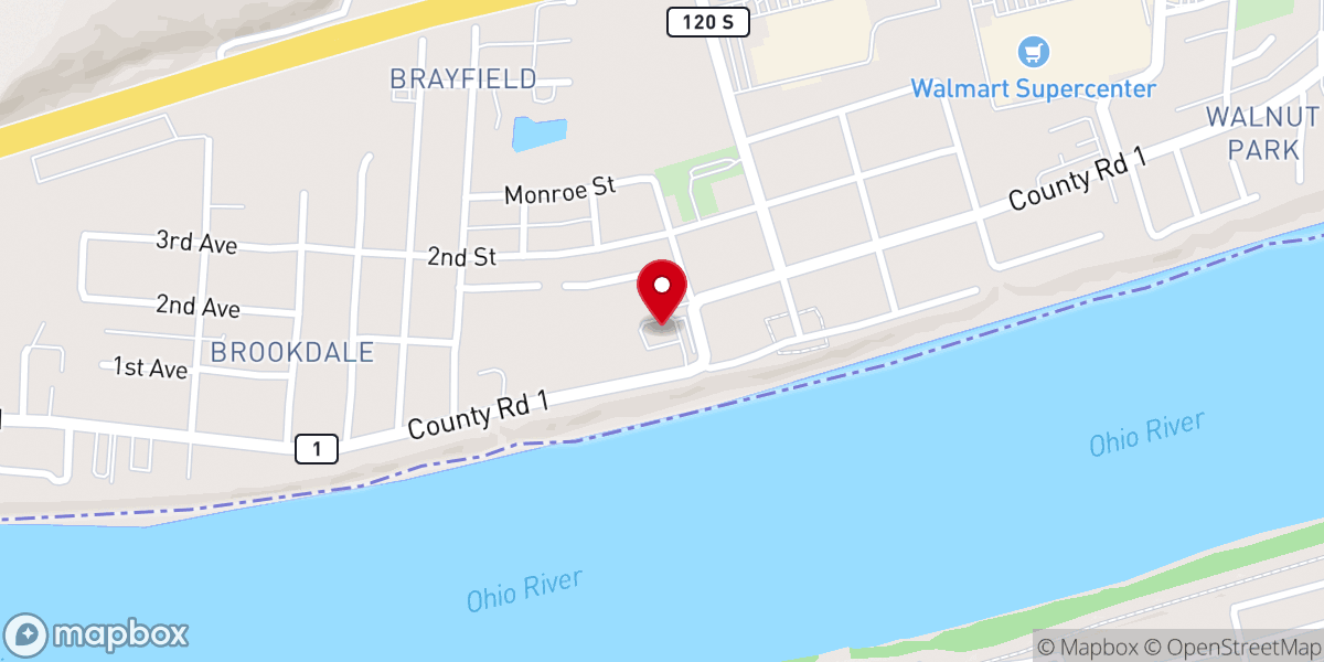 Map showing location of Burlington Baptist Church