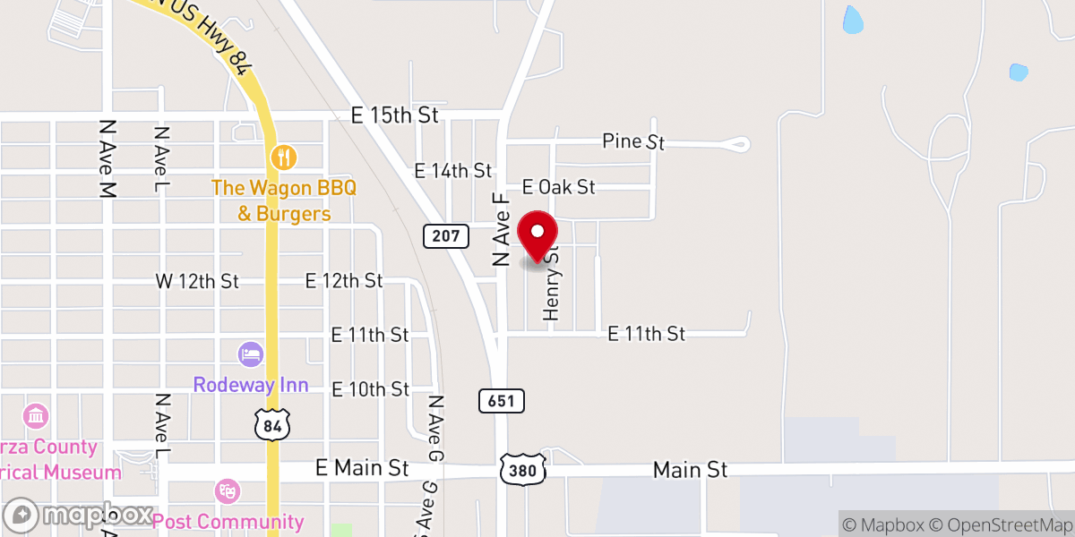 Map showing location of Bethel Assembly of God