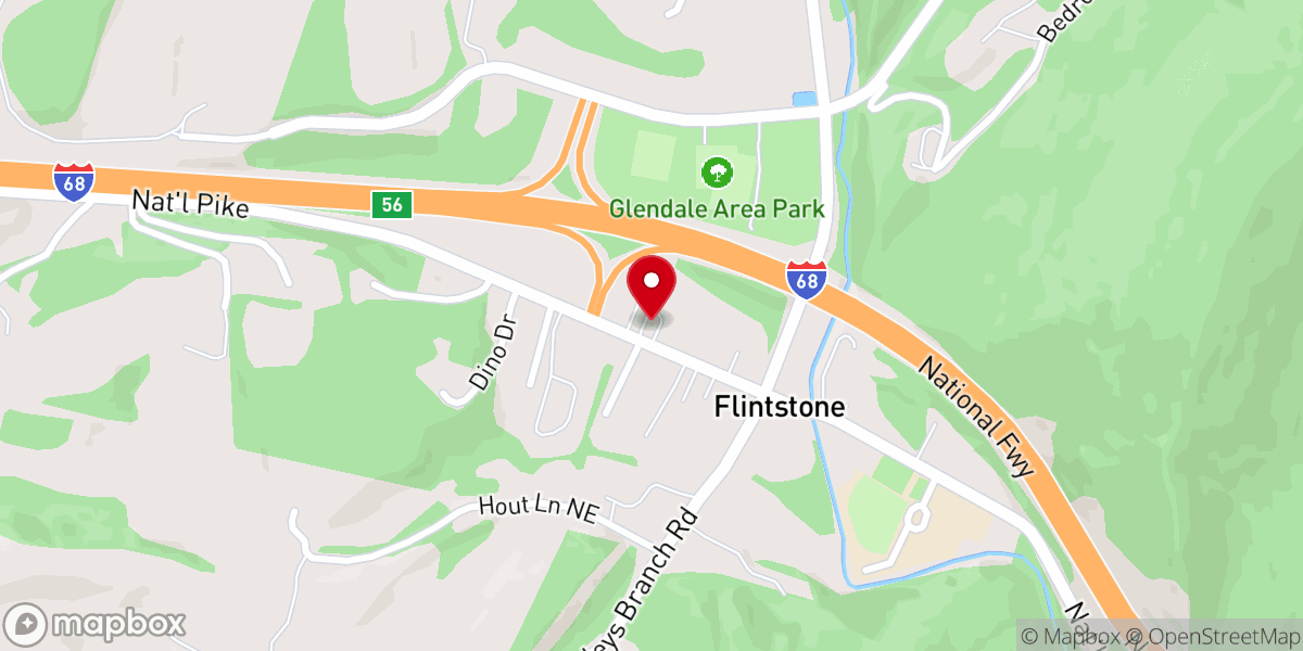 Map showing location of Flintstone United Methodist Church
