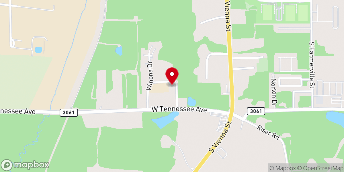 Map showing location of Bethel Baptist Church