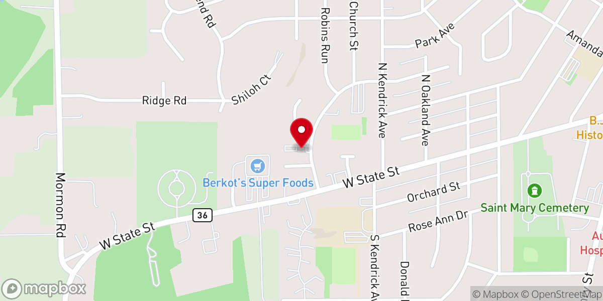 Map showing location of Faith Chapel Evangelical Free Church