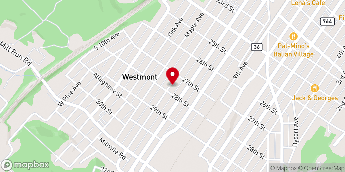 Map showing location of Diocese of Altoona Johnstown