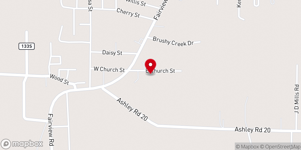 Map showing location of Pine Forest Missionary Baptist Church