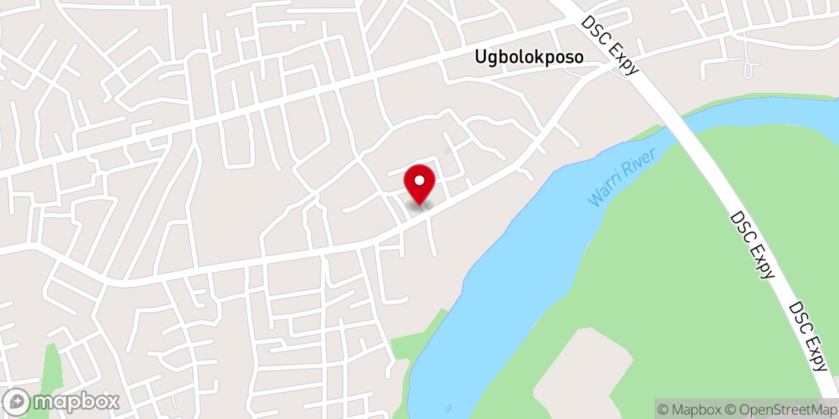 Map showing location of Praise Baptist Church, Ugbolokposo