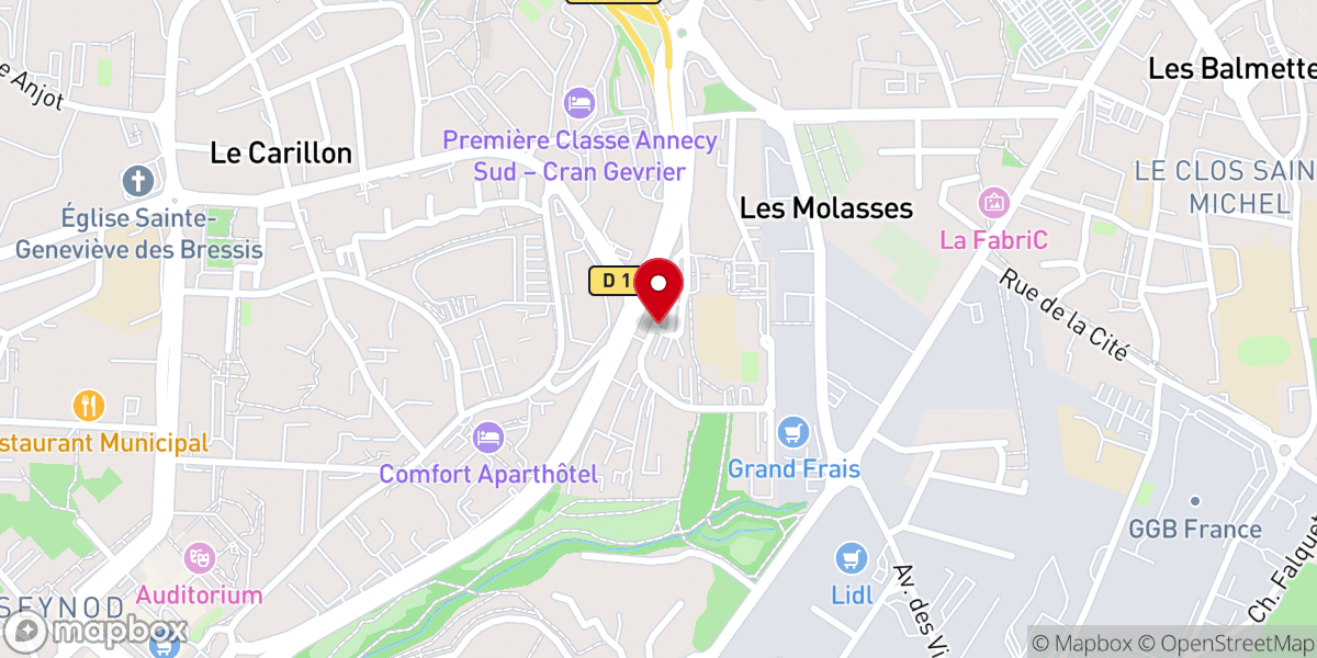 Map showing location of Église du Plein Évangile d'Annecy