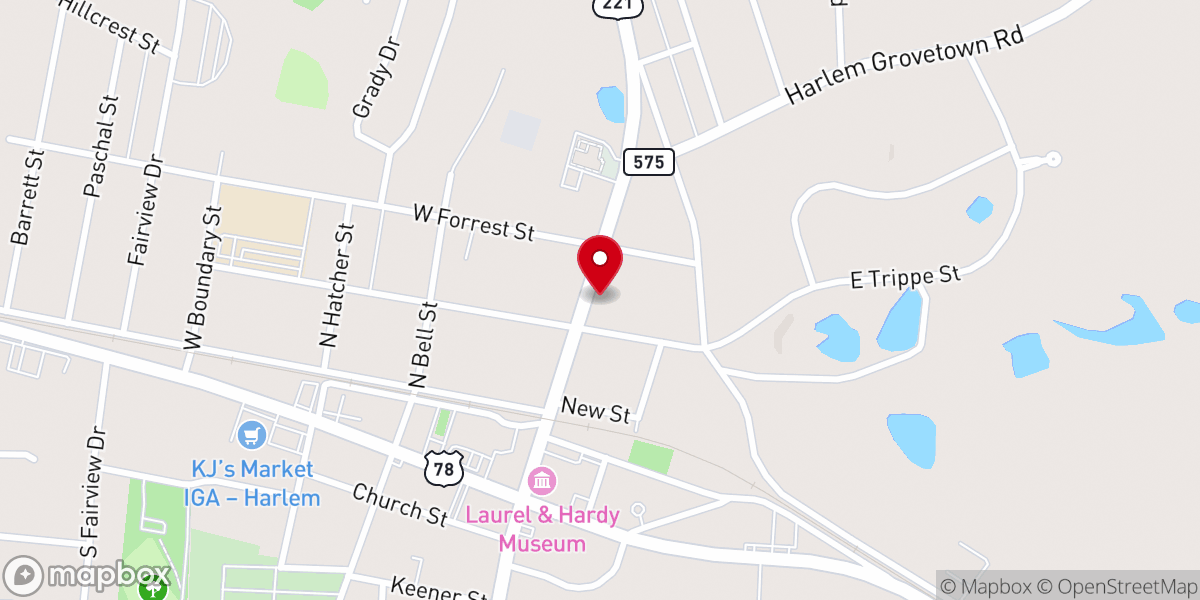 Map showing location of Trinity Episcopal Church