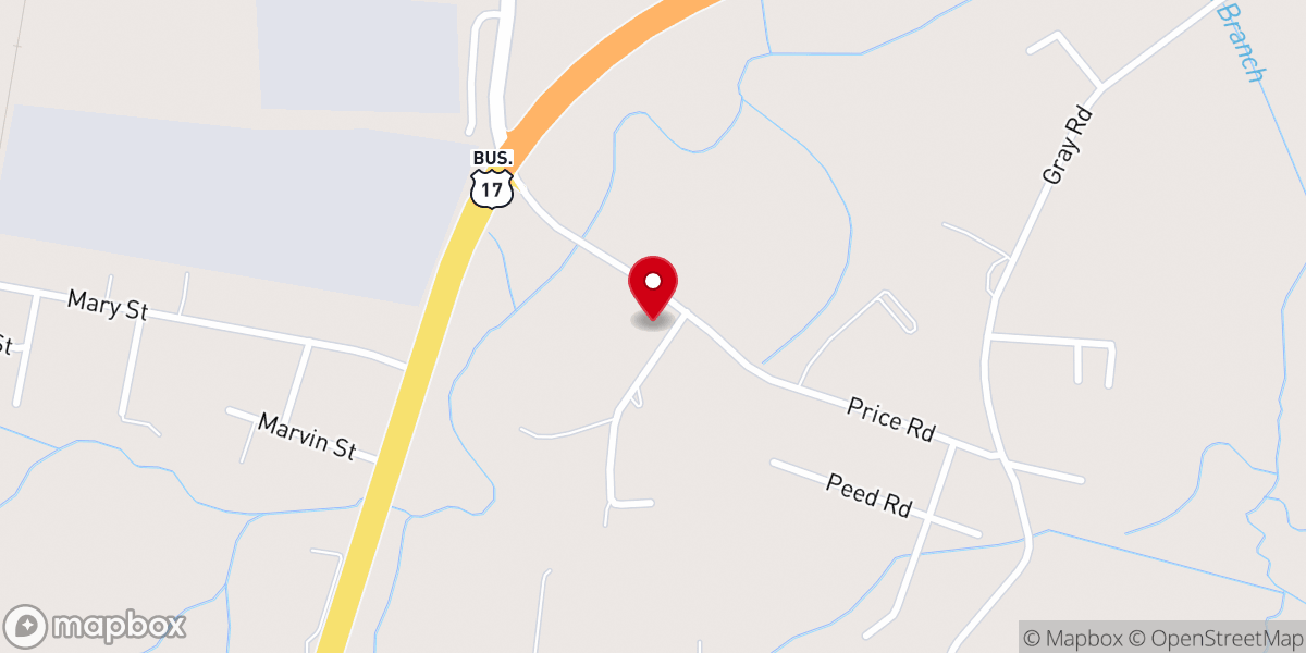 Map showing location of Cedar Grove Church