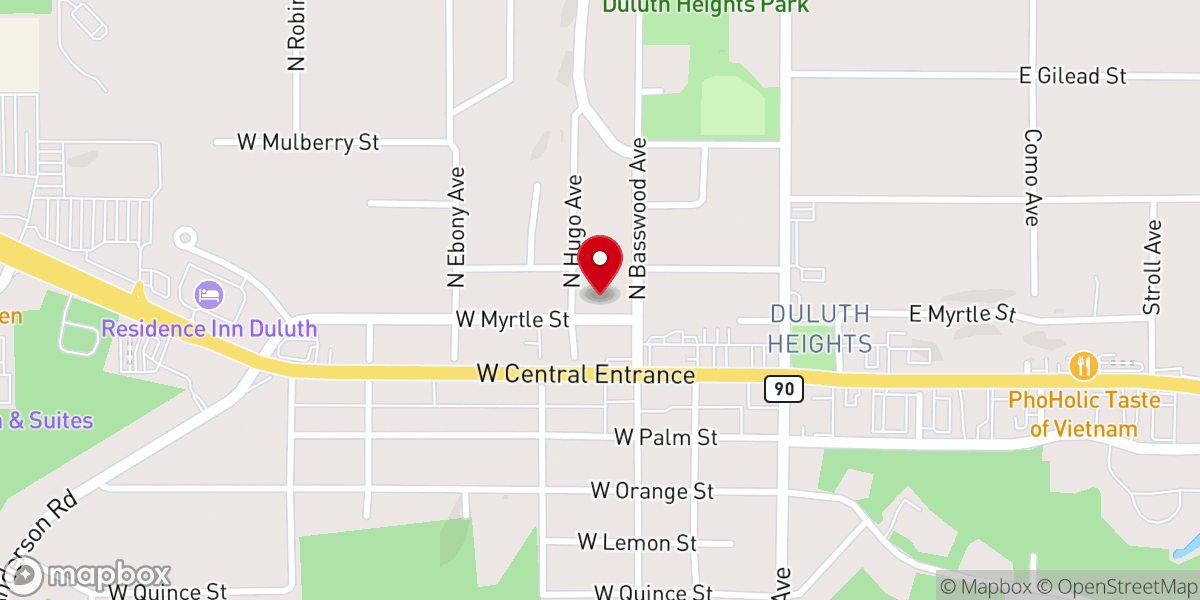 Map showing location of Duluth House of Refuge