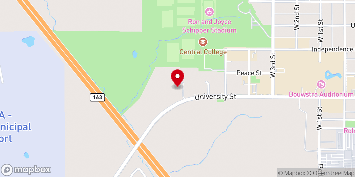 Map showing location of United Methodist Church of Pella