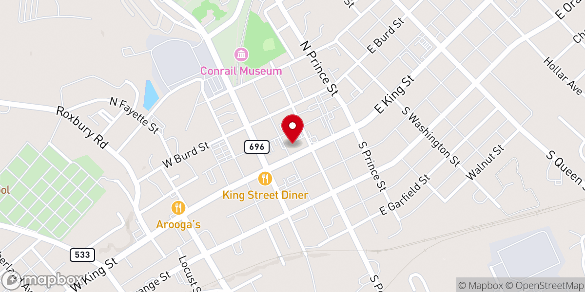 Map showing location of University Bible Fellowship Church of Shippensburg Inc
