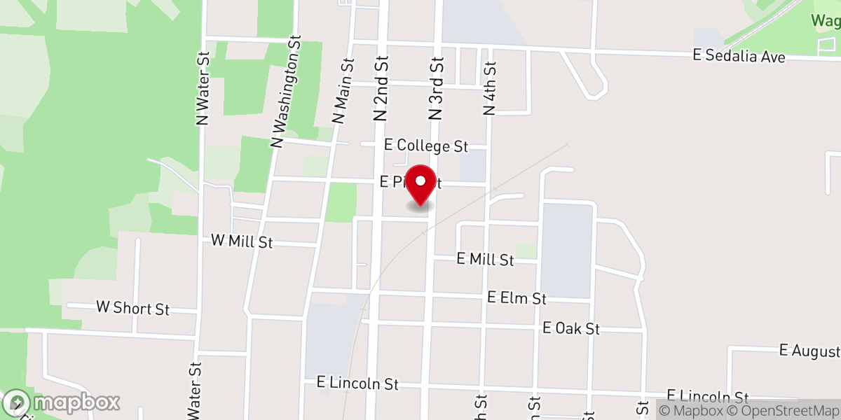 Map showing location of New Life Baptist Church