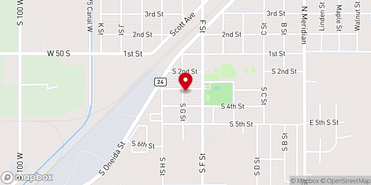 Map showing location of Rupert Baptist