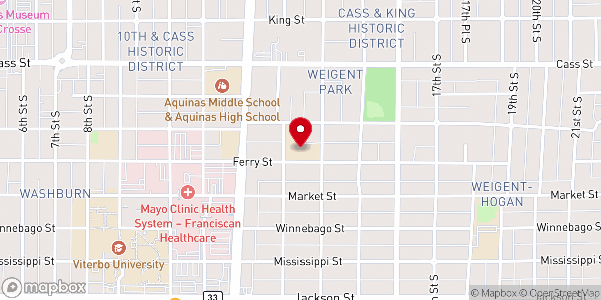Map showing location of Mary Mother-Church Childhood