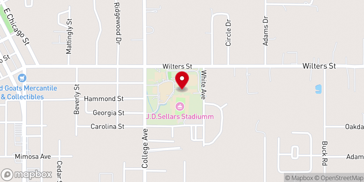 Map showing location of East Bay Worship Center
