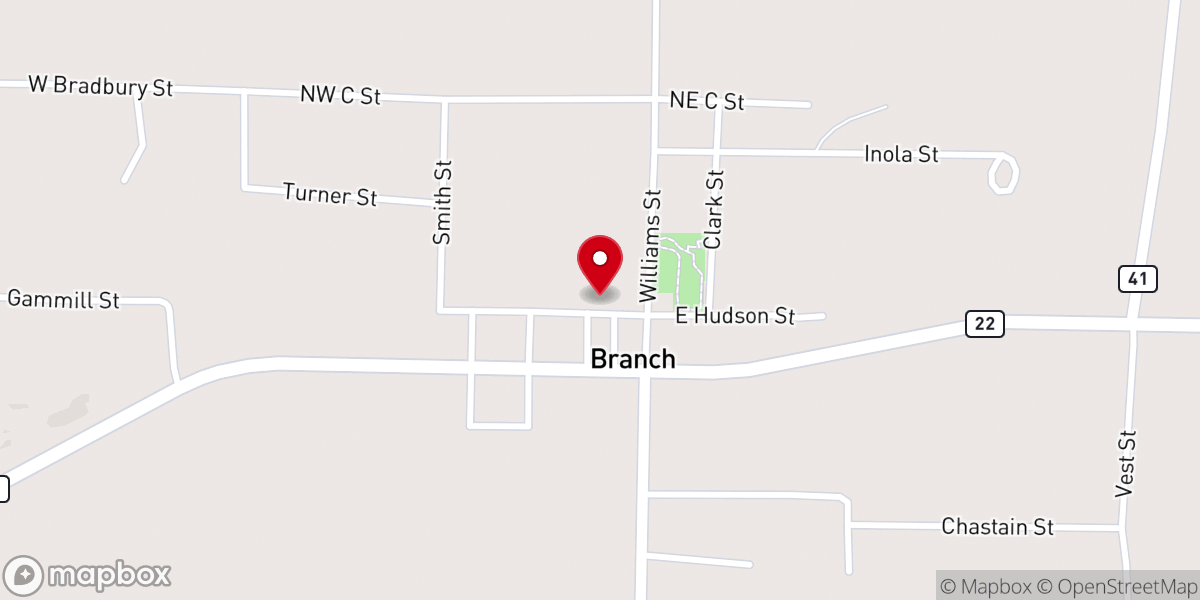 Map showing location of Apostolic Tabernacle of Branch