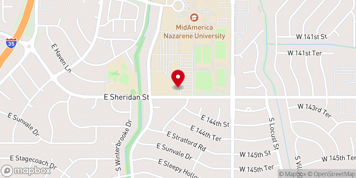 Map showing location of College Church of the Nazarene