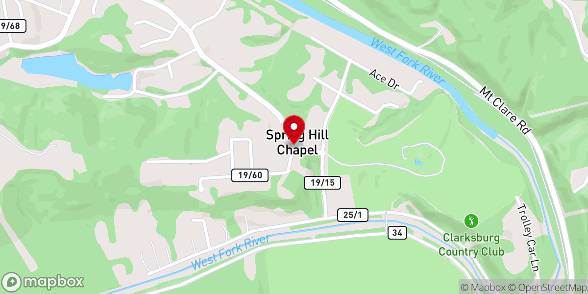 Map showing location of Spring Hill Chapel