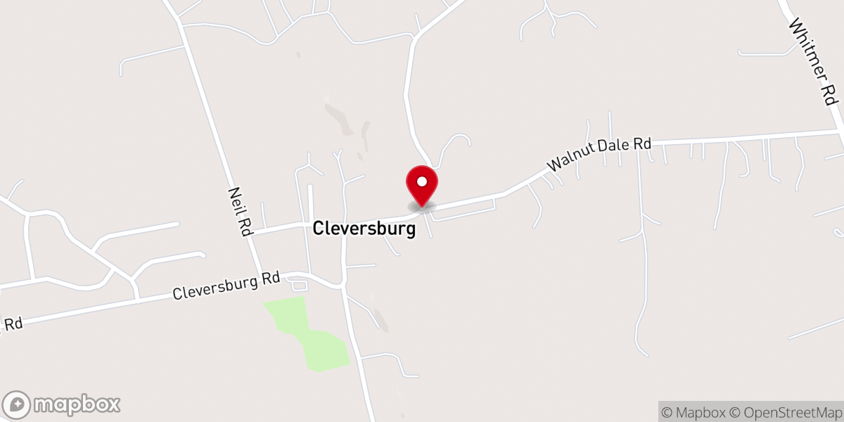Map showing location of Cleversburg United Methodist Church
