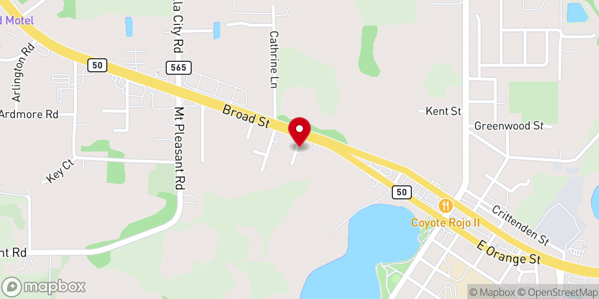 Map showing location of South Lake Christian Worship Center