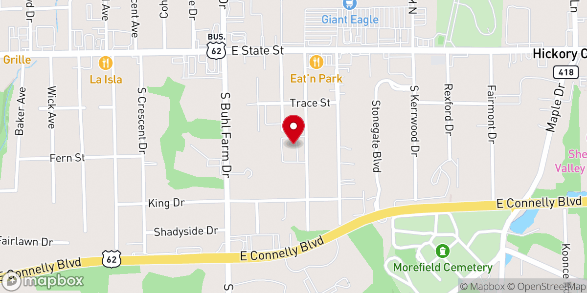 Map showing location of Central Christian Church (Disciples of Christ)