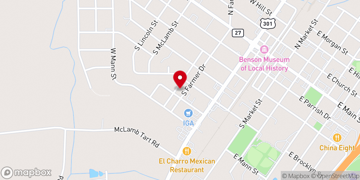 Map showing location of Prayer Baptist Church