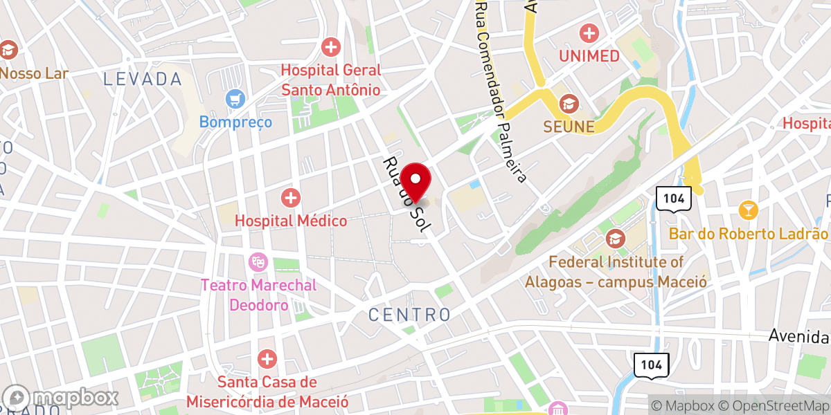 Map showing location of Igreja Nossa Senhora do Rosário