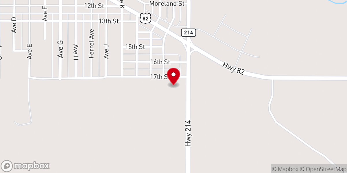 Map showing location of Plains First Baptist Church