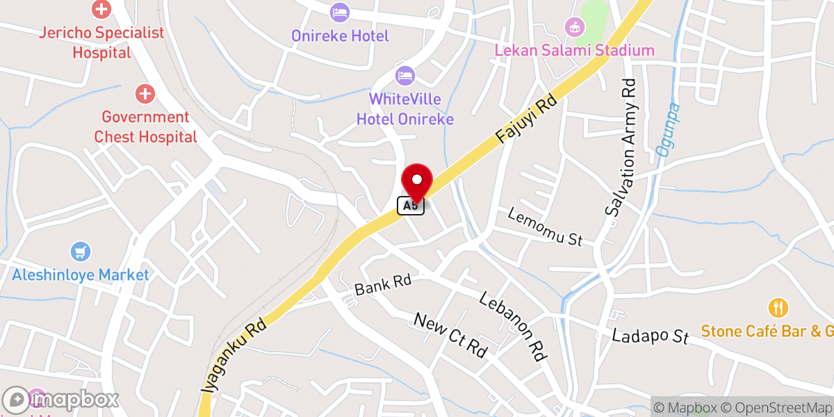 Map showing location of RCCG Jesus Protégé