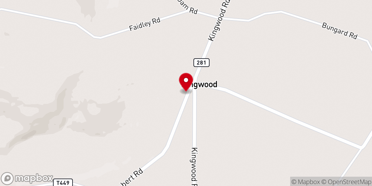 Map showing location of Kingwood Church of God