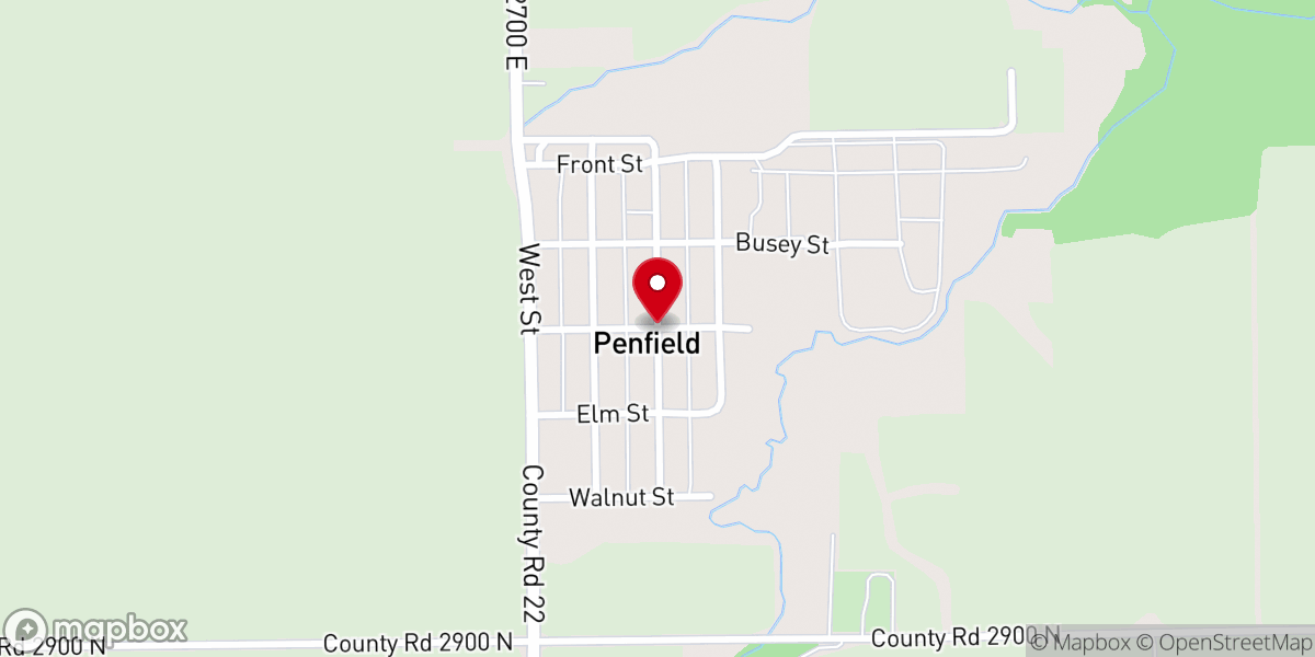 Map showing location of Penfield