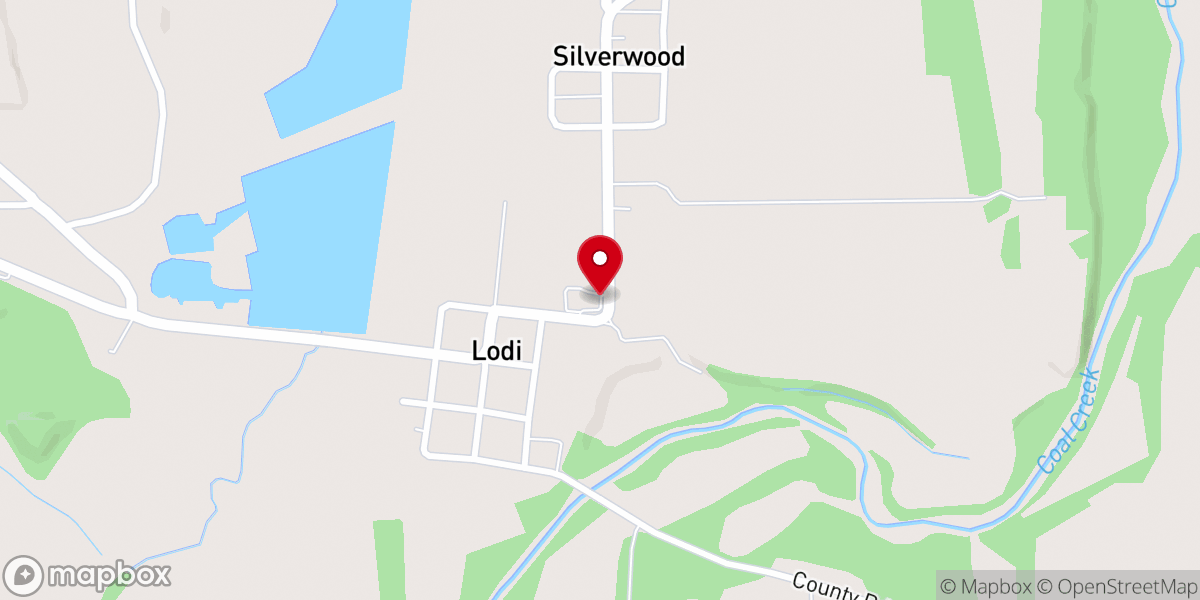 Map showing location of Waterman Baptist Church