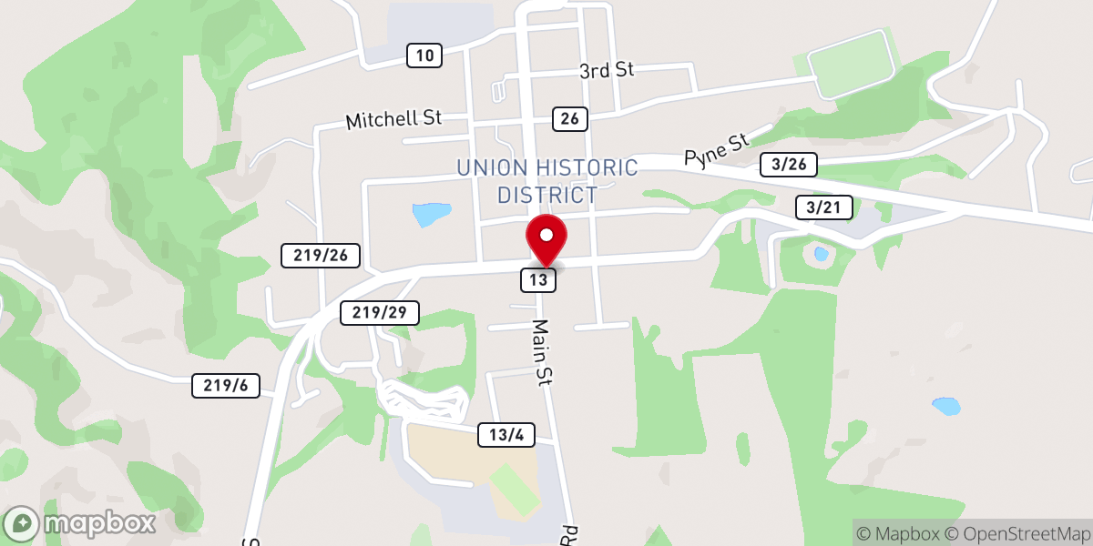 Map showing location of Union