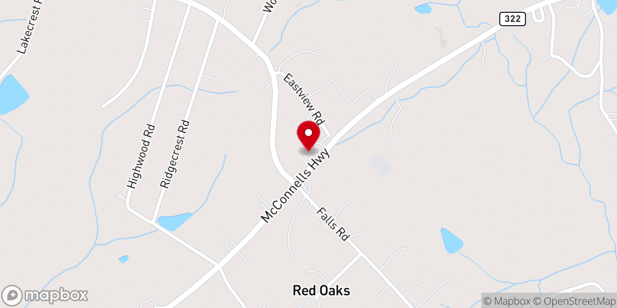 Map showing location of Thrive Church