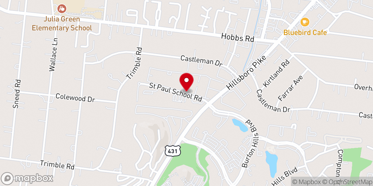Map showing location of Saint Pauls Church