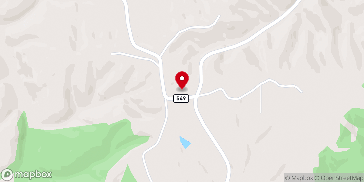 Map showing location of Cove Hill Baptist Church