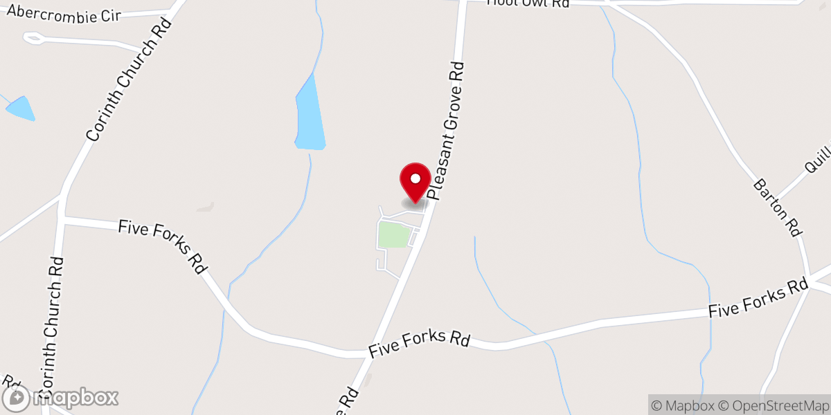 Map showing location of Pleasant Grove Baptist Church