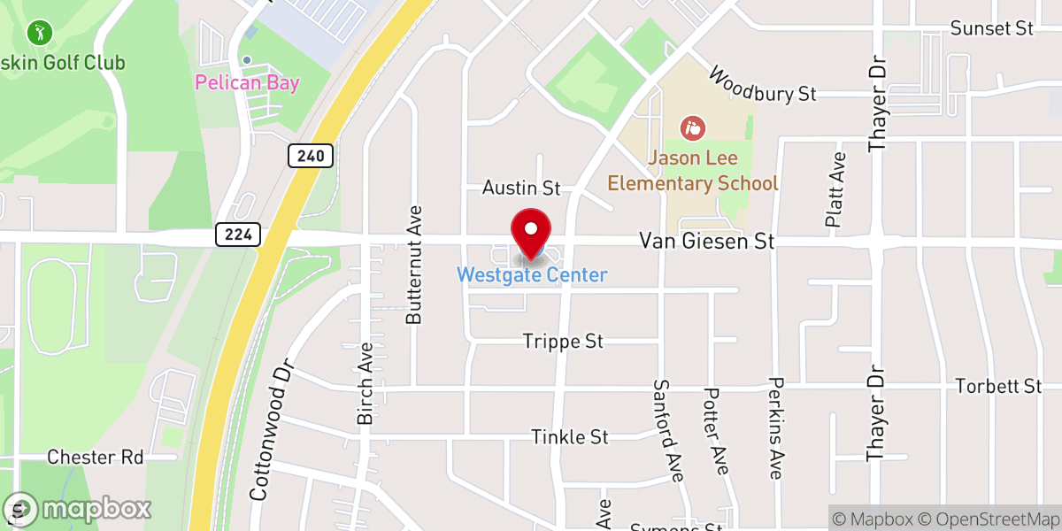 Map showing location of Catholic Charities