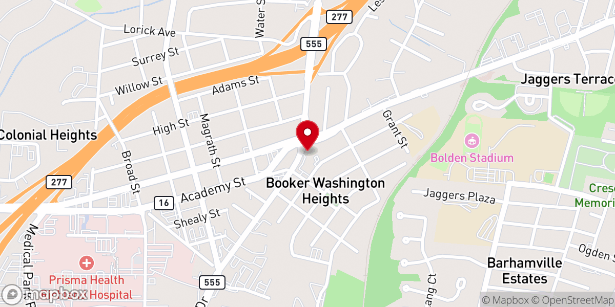 Map showing location of St John Baptist Church