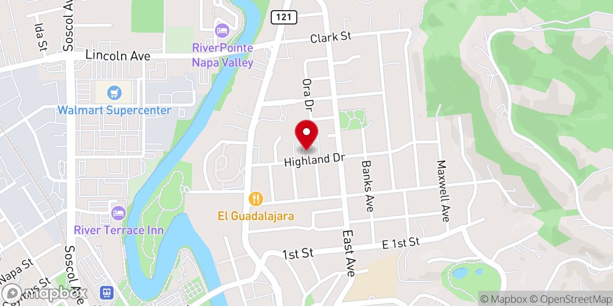 Map showing location of Napa Valley Korean SDA Church