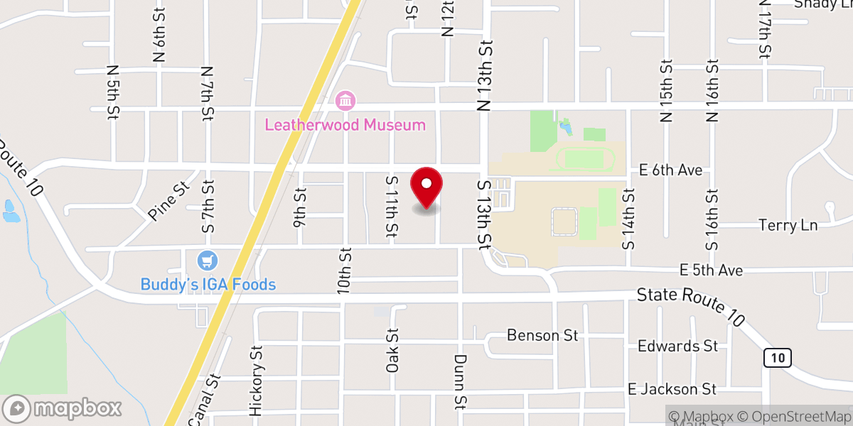 Map showing location of First Baptist Church