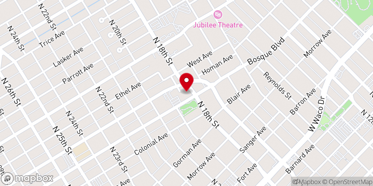 Map showing location of Calvary Baptist Church